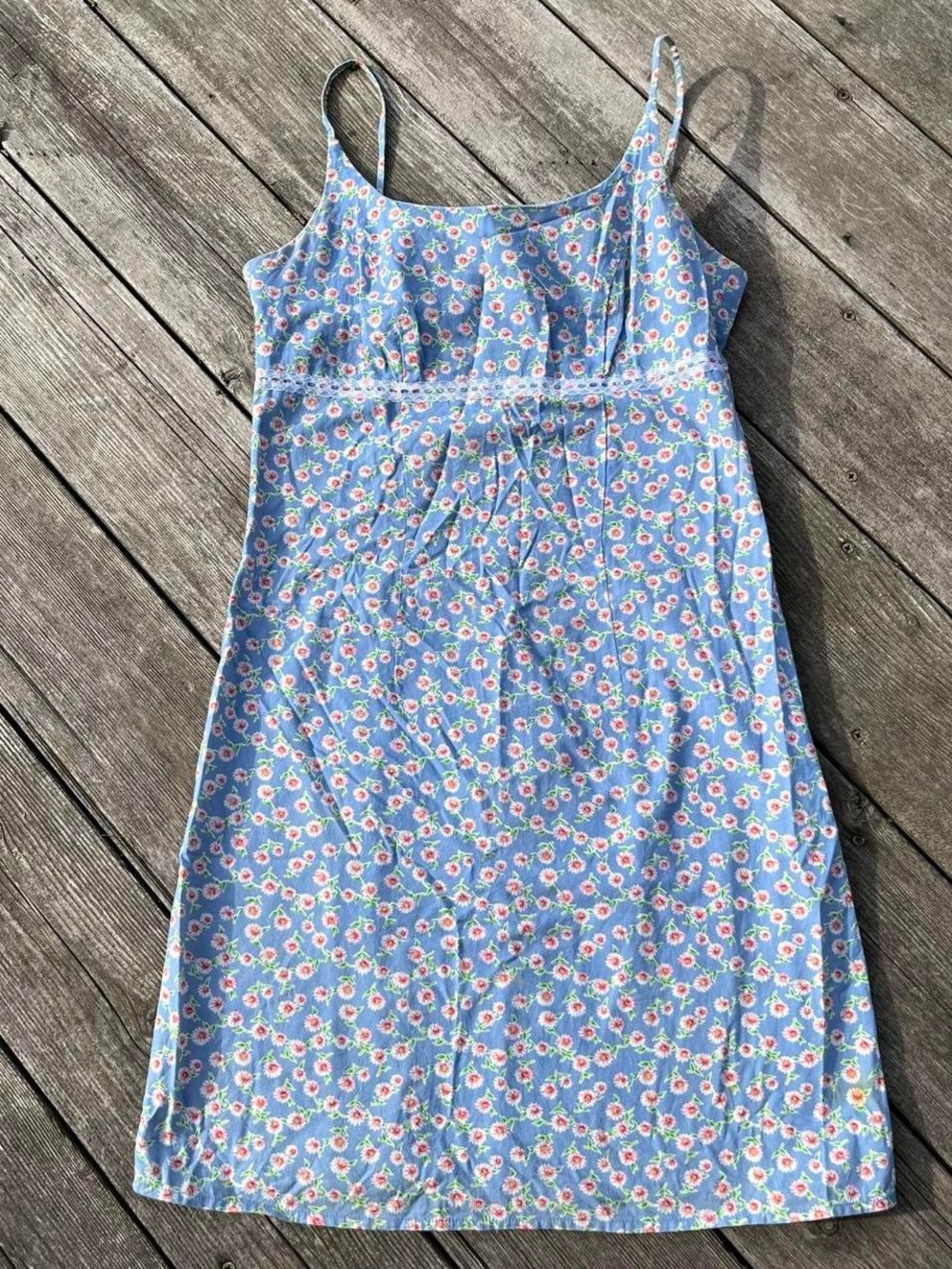 No Boundaries blue floral print mini dress